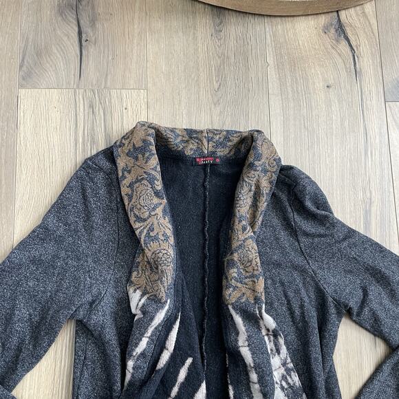 T-Party Long Sleeve Mineral Open Front Duster Cardigan Large Made in USA Terry - Picture 4 of 9